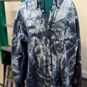 Artisan Handmade tie Dye trending oversized button down  Pre-washed. XXL